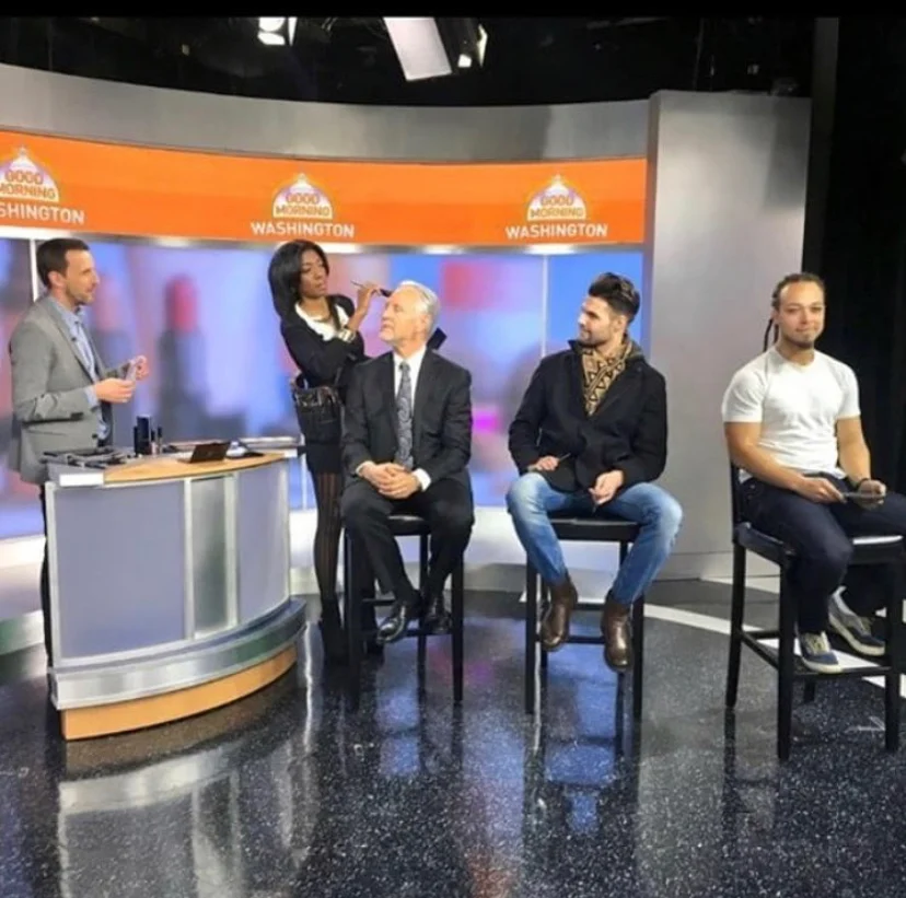 TV show makeup session before broadcast