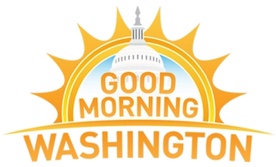 Good Morning Washington logo with sun design